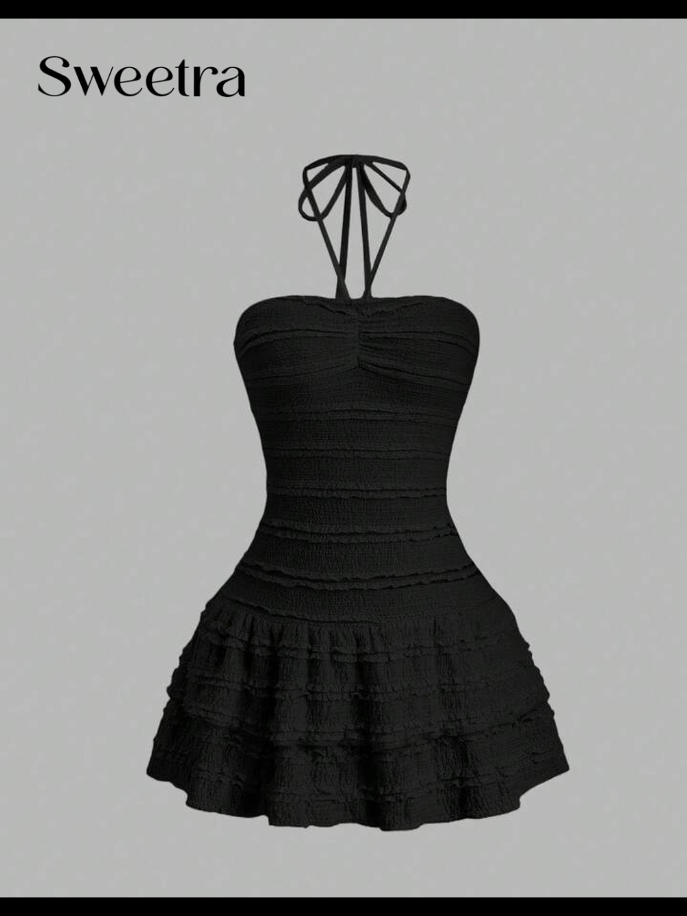 Black Halter Mini Dress